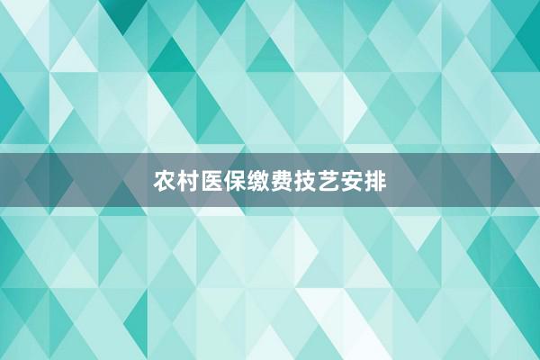 农村医保缴费技艺安排